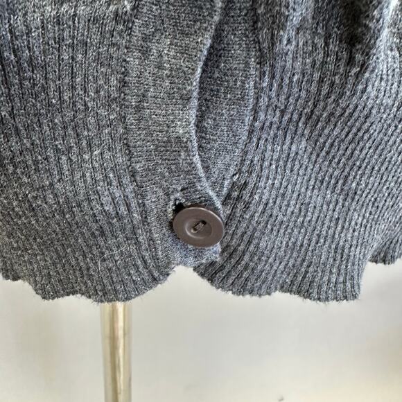 Vintage Y2K DressBarn gray longline argyle print cardigan sweater size large - Picture 3 of 15